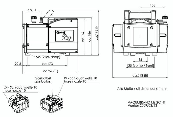Load image into Gallery viewer, Dark Slate Gray VACUUBRAND MZ 2C NT Chemistry Diaphragm Pump
