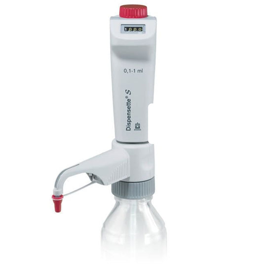 Light Gray BrandTech Scientific Dispensette S Bottletop Dispensers