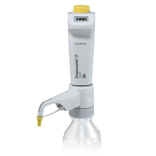 Light Gray BrandTech Scientific Dispensette S Organic Bottletop Dispenser