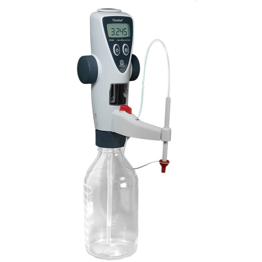 Light Gray BrandTech Scientific Titrette Bottletop Burette w/ RS232 Interface