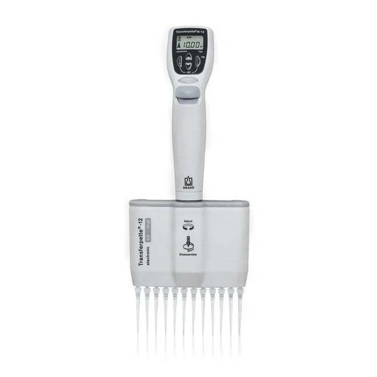 Load image into Gallery viewer, Light Gray BrandTech Scientific Transferpette Electronic Multichannel Pipettes
