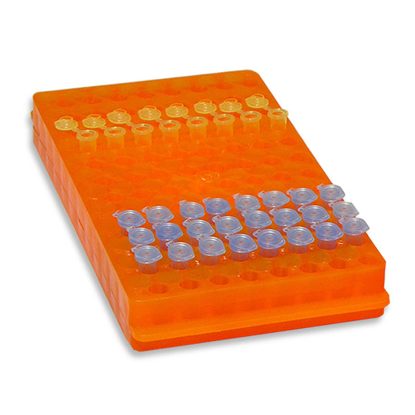 Chocolate Tube Rack, 96 x 0.5ml (8mm)
