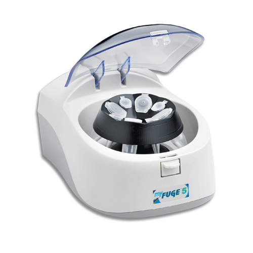 Light Gray Benchmark MyFuge 5 MicroCentrifuge with combination rotor for 4 x 5ml & 4 x 1.5/2.0ml