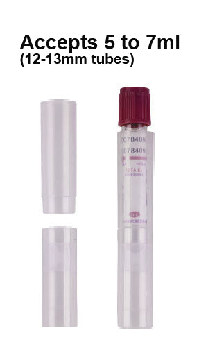 Light Gray 5-7ml blood tube adapters, 8/pk