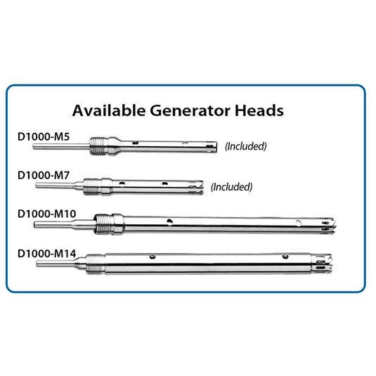 Light Gray Benchmark D1000 Homogenizer with 5mm and 7mm Generators