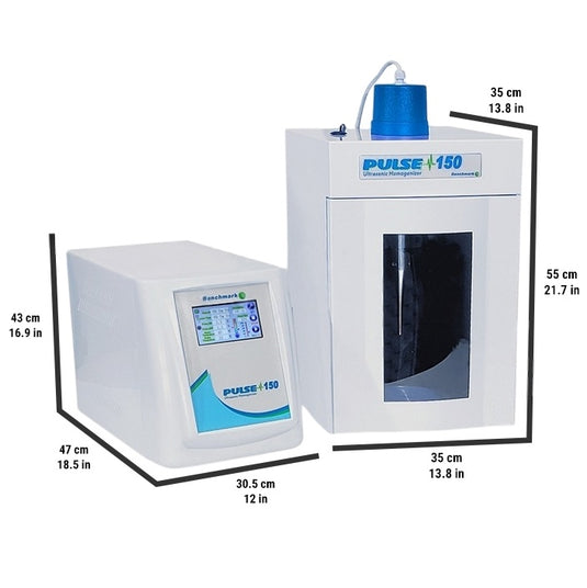 Light Gray Benchmark DP0150 Pulse 150 Ultrasonic Homogenizer with 6mm Horn and Soundproof Box
