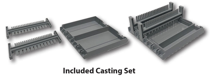 Dim Gray Extra casting set for 10.5x10cm and 10.5x6cm gels.  Includes stand, trays, E1101-COMB1 double-sided combs