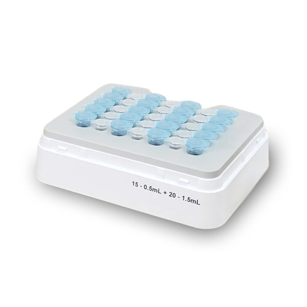 Light Gray Combination block, 15x0.5ml and 20x1.5ml