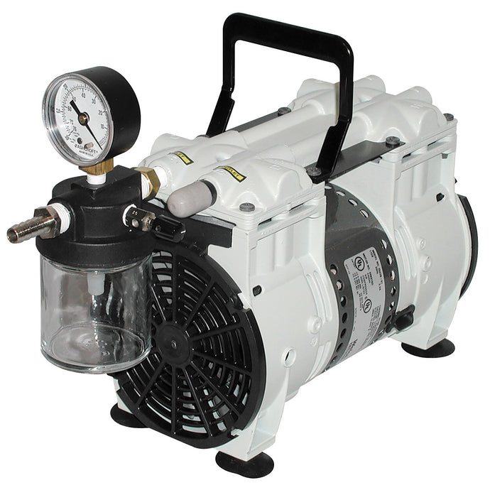 Black Welch WOB-L Dry Piston Vacuum Pump – Model 2561B-50, 2.3 CFM, 5 Torr