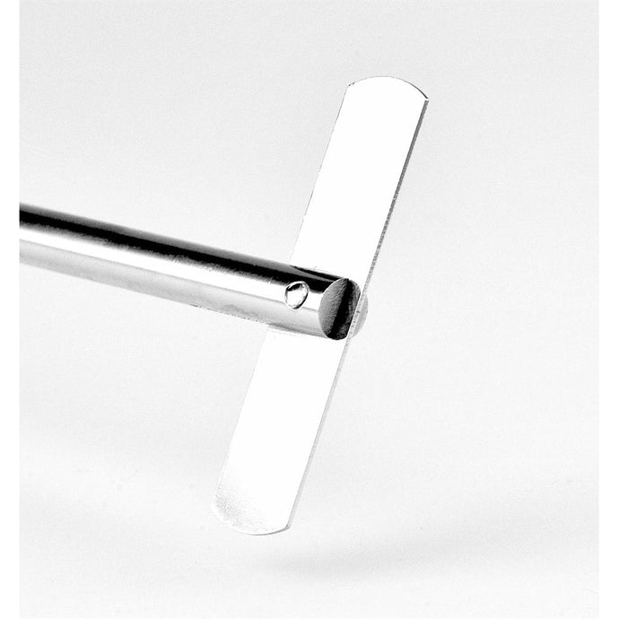 White Smoke Scilogex Straight stirrer, 316L stainless steel. Shaft 400mm long x 8mm diameter. Impeller width 60mm.