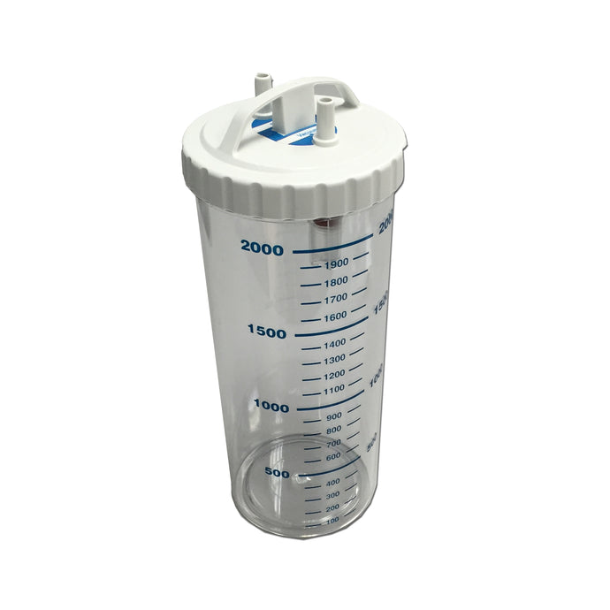 Gray 2L collection bottle with lid and gasket
