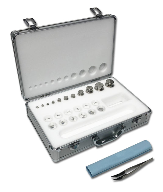 Light Gray Accuris™ Class F1 Calibration Weight Set, 23 pcs: 1mg to 200g
