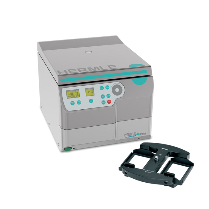Dark Gray Hermle Z307 Centrifuge Microplate Bundle w/ 2 x 3 Microplate Rotor