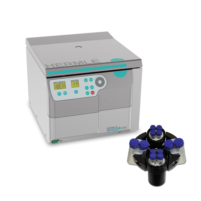 Gray Hermle Z327 Centrifuge Tissue Culture Bundle w/ Swing Out Rotor for 15ml and 50ml Tubes
