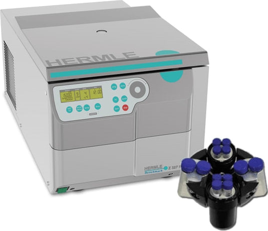 Gray Hermle Z327-K Centrifuge Tissue Culture Bundle w/ swing out rotor for 15ml and 50ml tubes, 115V