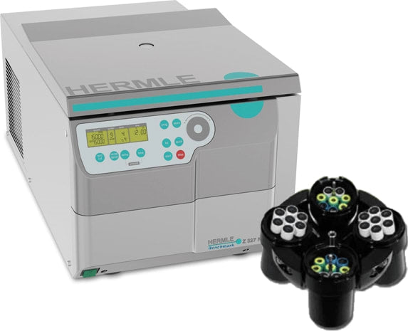 Gray Hermle Z327-K Centrifuge Blood Tube Bundle w/ swing out rotor for 10/15ml and 1.8/7ml tubes, 115V