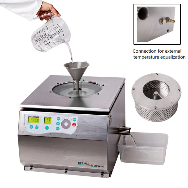 Dark Gray SIEVA-3 w/ external temperature control and 500 ml perforated rotor basket