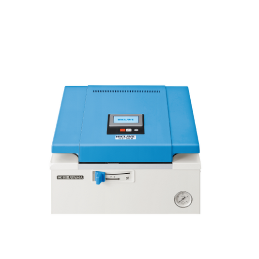 Light Gray Hirayama HICLAVE HV-85II High-Capacity Autoclave - 85L Floor-Standing Laboratory Sterilizer with Touchscreen Control (208/220/240V)
