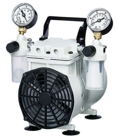 Light Gray Welch 2546B-01 Standard Duty Dry Vacuum Piston Pumps, 45 L/min